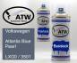 Preview: Volkswagen, Atlantis Blue Pearl, LXG0 / 3501: 400ml Sprühdose + 400ml Klarlack - Set, von ATW Autoteile West.
